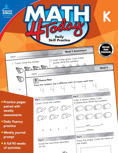 Cover image for book Math 4 Today, Grade K