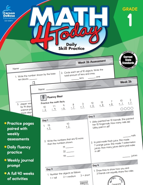 Cover image for book Math 4 Today, Grade 1