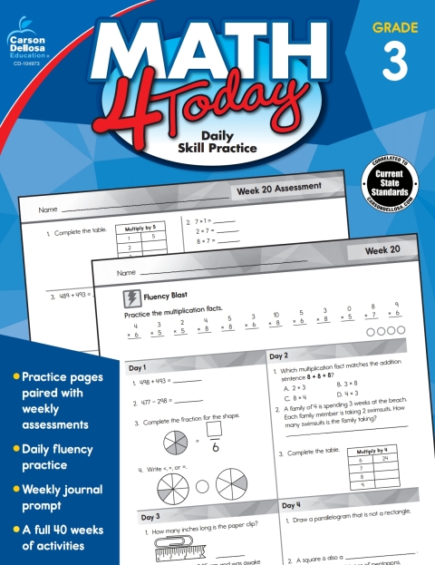 Cover image for book Math 4 Today, Grade 3