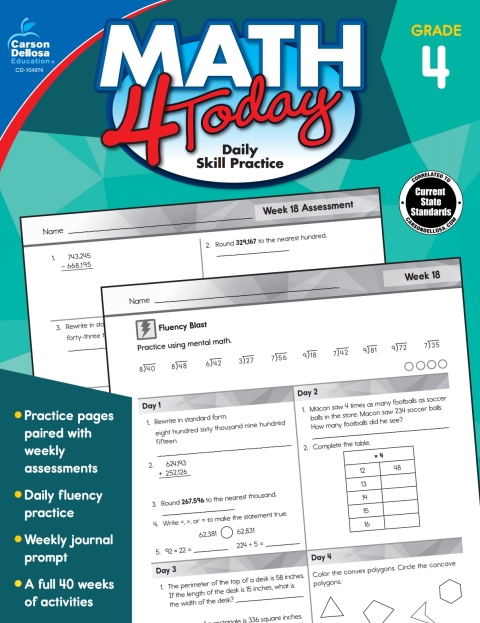 Cover image for book Math 4 Today, Grade 4