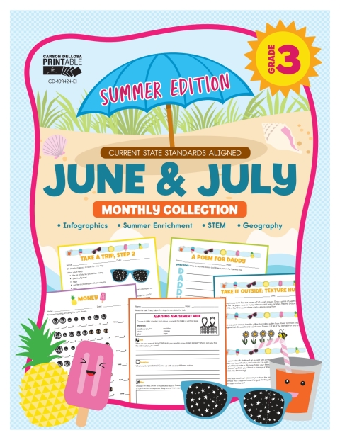 Cover image for book June & July Monthly Collection, Grade 3