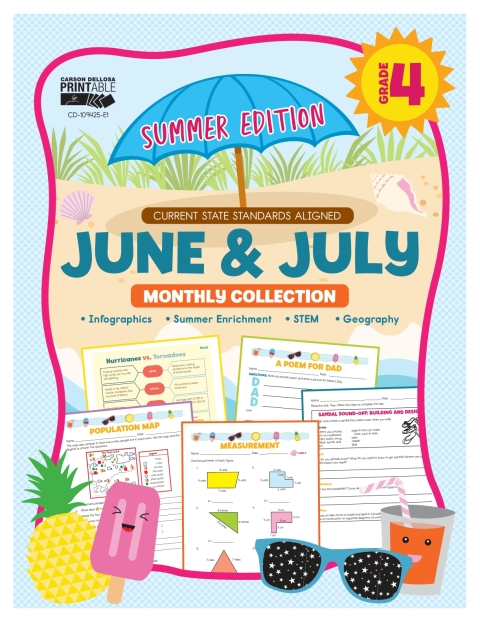 Cover image for book June & July Monthly Collection, Grade 4