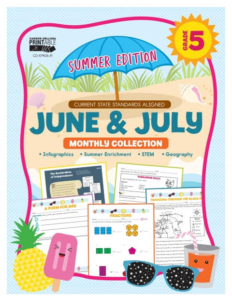 Cover image for book June & July Monthly Collection, Grade 5