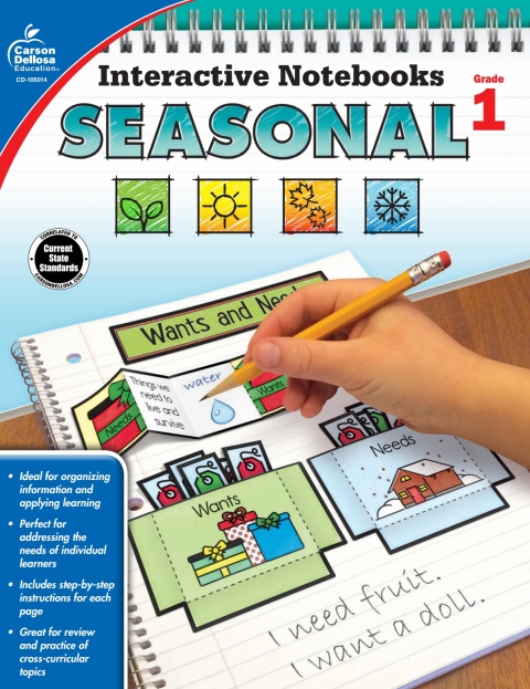 Cover image for book Interactive Notebooks Seasonal, Grade 1