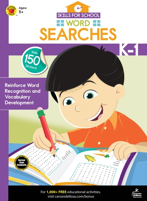 Cover image for book Skills for School Word Searches, Grades K - 1