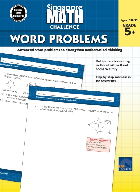 Cover image for book Singapore Math Challenge Word Problems, Grades 5 - 8