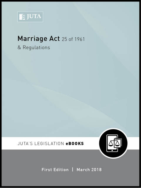 Cover image for book Marriage Act 25 of 1961 & Regulations