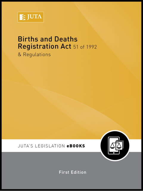 Cover image for book Births and Deaths Registration Act 51 of 1992