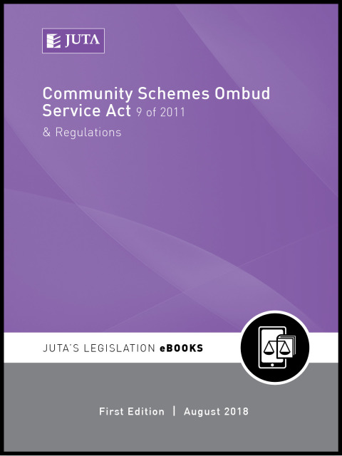 Cover image for book Community Schemes Ombud Service Act 9 of 2011 & Regulations