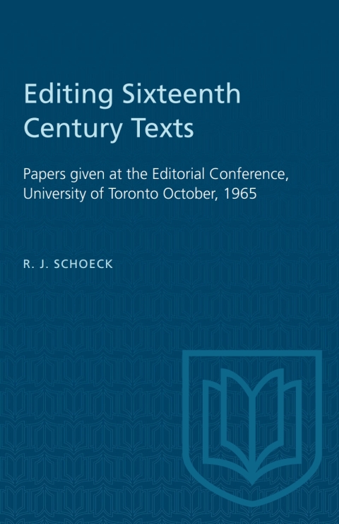 Cover image for book Editing Sixteenth Century Texts