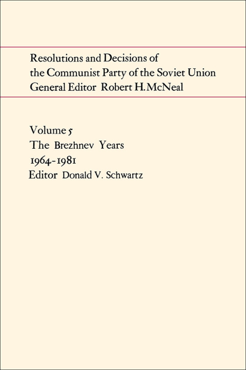 Cover image for book Resolutions and Decisions of the Communist Party of the Soviet Union Volume  5