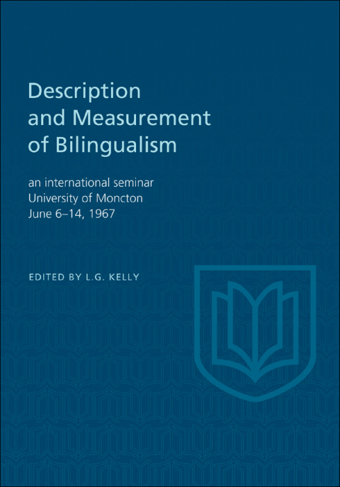 Cover image for book Description and Measurement of Bilingualism