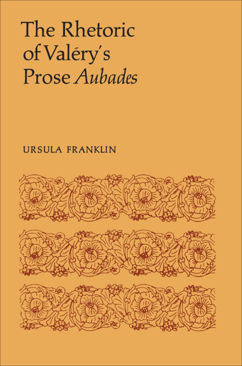 Cover image for book The Rhetoric of Valéry's Prose Aubades