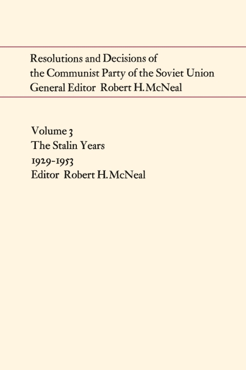 Cover image for book Resolutions and Decisions of the Communist Party of the Soviet Union, Volume  3