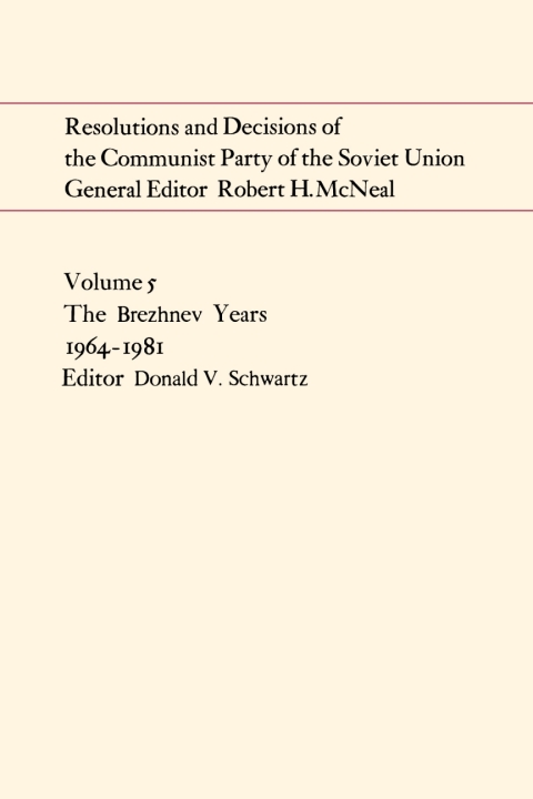 Cover image for book Resolutions and Decisions of the Communist Party of the Soviet Union Volume  5