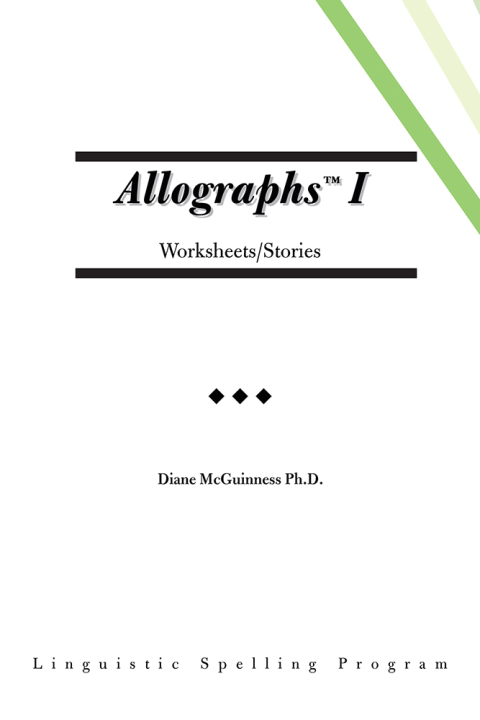 Cover image for book Allographs I Worksheets/Stories
