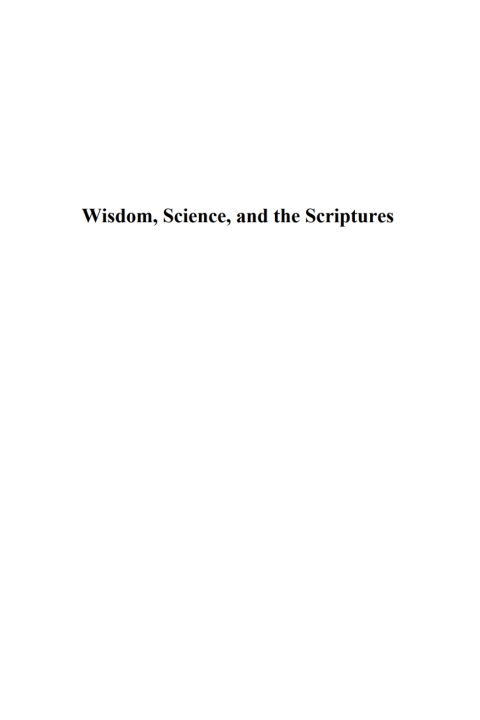 Cover image for book Wisdom, Science, and the Scriptures