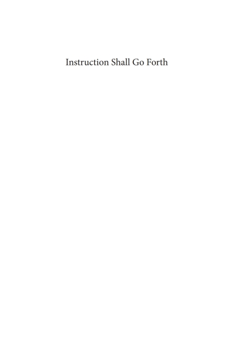 Cover image for book Instruction Shall Go Forth