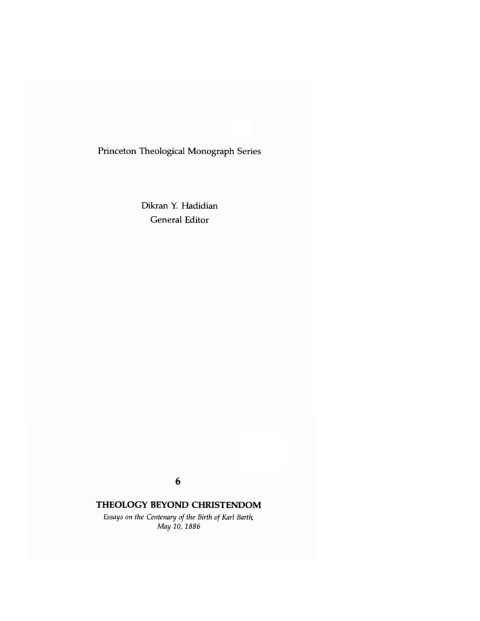 Cover image for book Theology Beyond Christendom