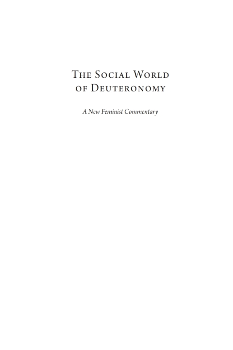 Cover image for book The Social World of Deuteronomy