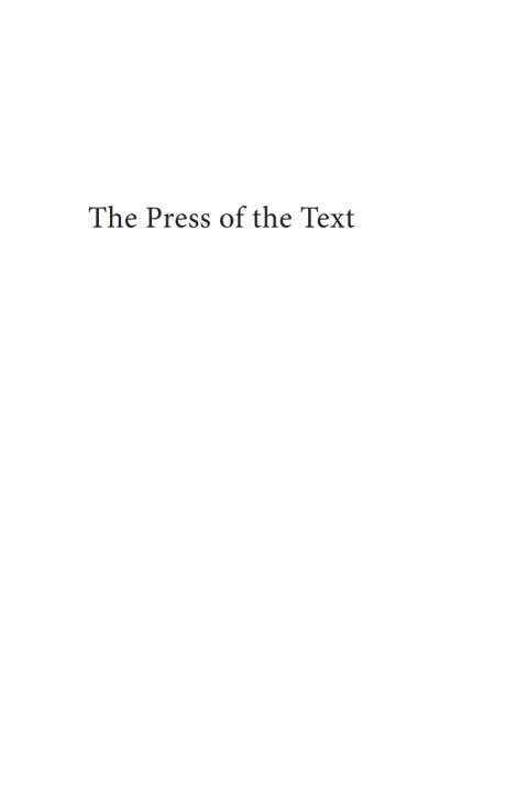 Cover image for book The Press of the Text