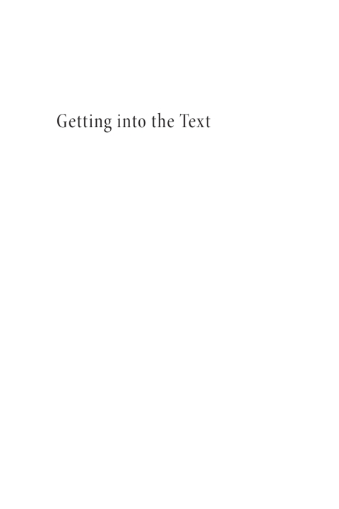 Cover image for book Getting into the Text