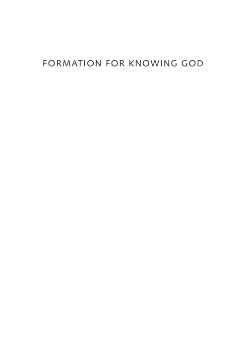 Cover image for book Formation for Knowing God