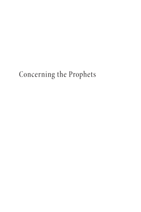Cover image for book Concerning the Prophets