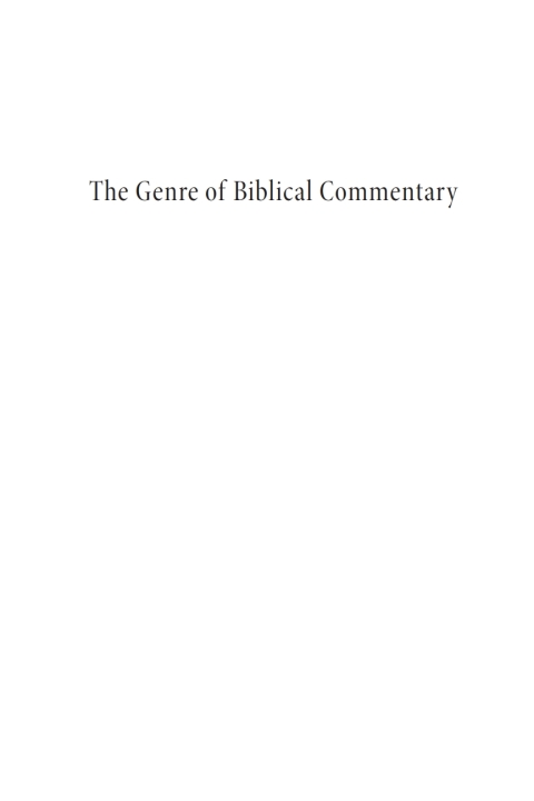 Cover image for book The Genre of Biblical Commentary