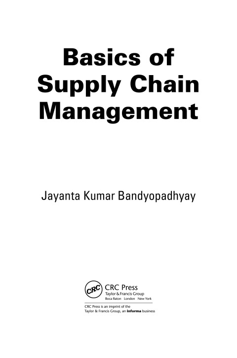 Cover image for book Basics of Supply Chain Management