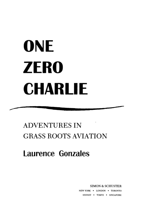 Cover image for book One Zero Charlie