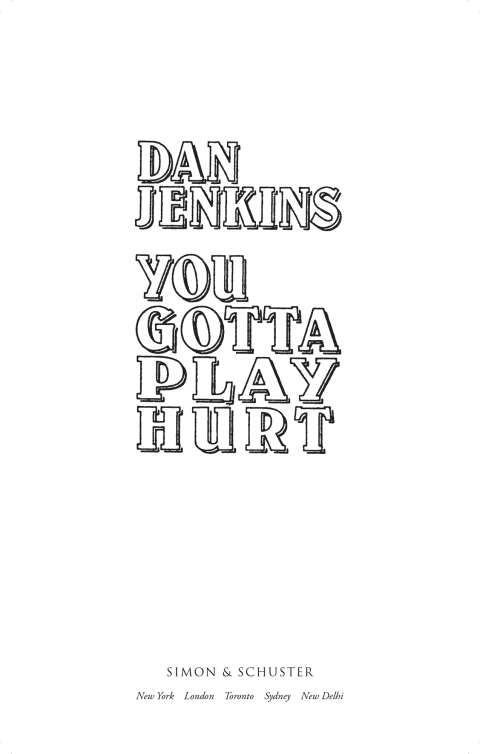 Cover image for book YOU GOTTA PLAY HURT