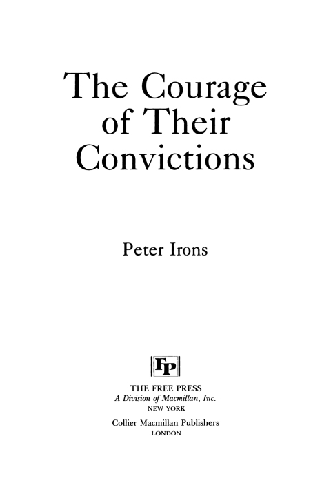 Cover image for book The Courage of Their Convictions