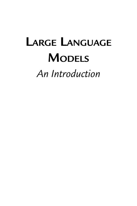 Cover image for book Large Language Models