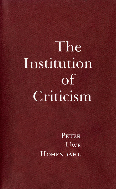 Cover image for book The Institution of Criticism