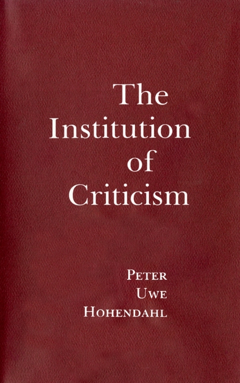 Cover image for book The Institution of Criticism