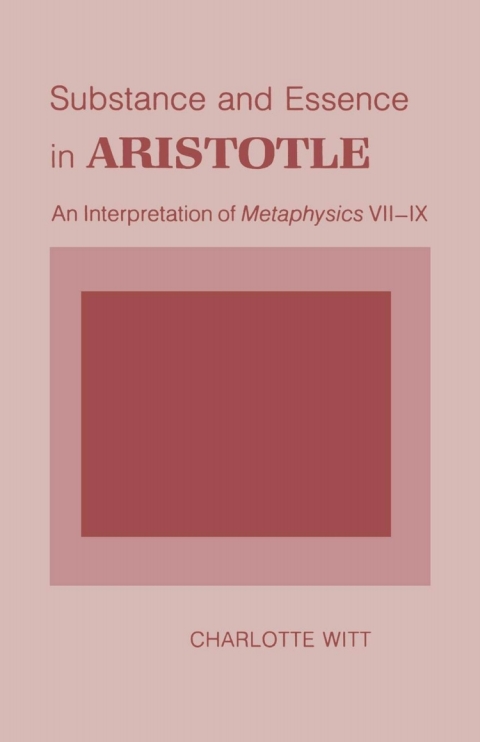 Cover image for book Substance and Essence in Aristotle
