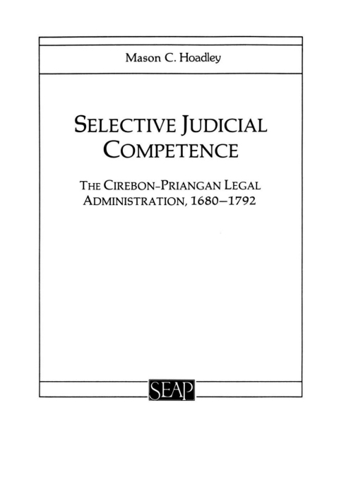 Cover image for book Selective Judicial Competence