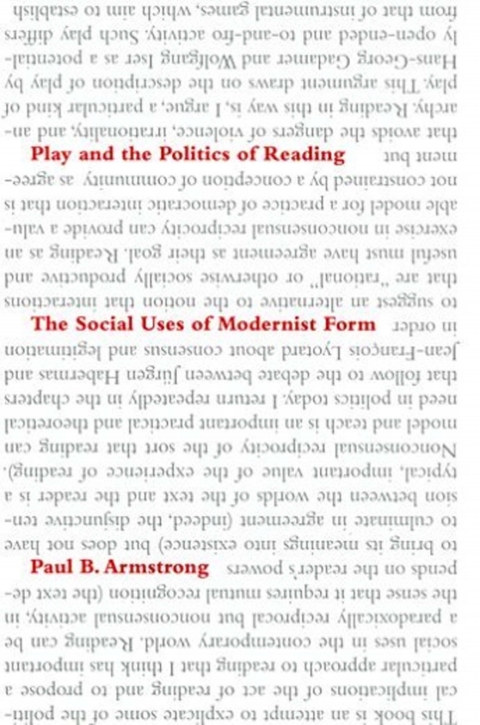 Cover image for book Play and the Politics of Reading