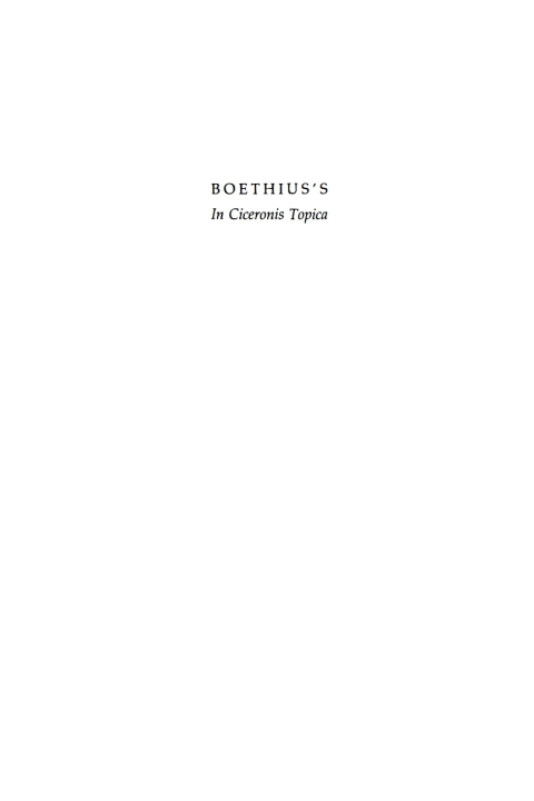 Cover image for book Boethius's "In Ciceronis Topica"
