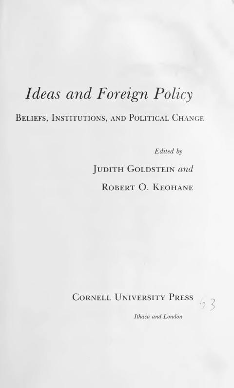 Cover image for book Ideas and Foreign Policy