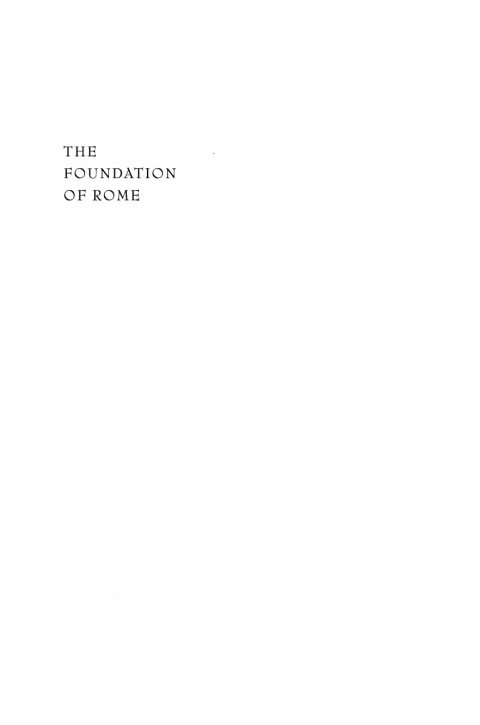 Cover image for book The Foundation of Rome