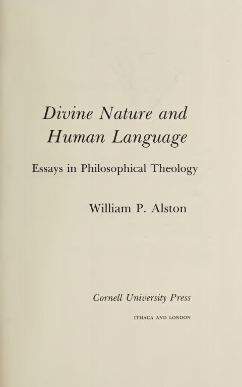 Cover image for book Divine Nature and Human Language