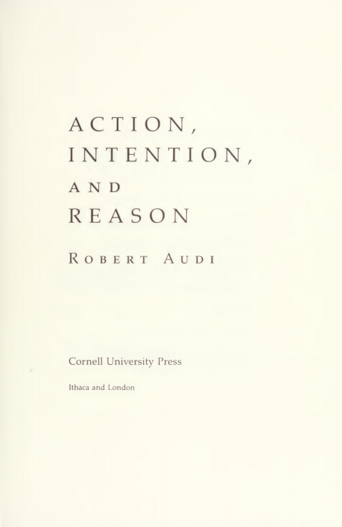 Cover image for book Action, Intention, and Reason
