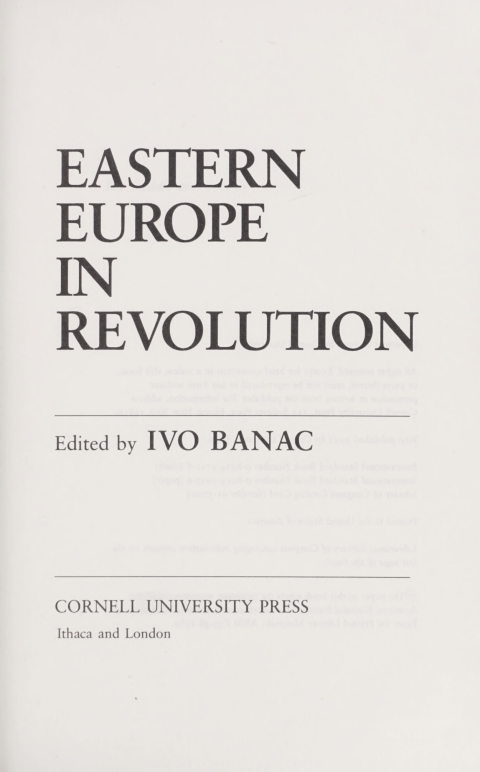 Cover image for book Eastern Europe in Revolution