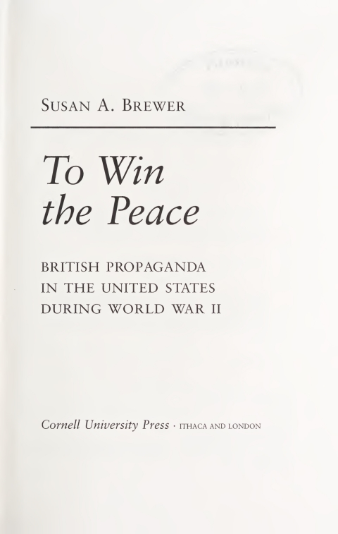 Cover image for book To Win the Peace