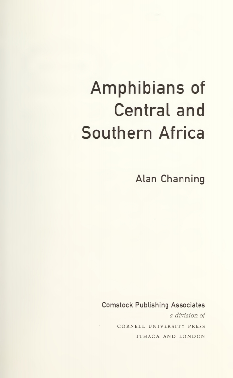 Cover image for book Amphibians of Central and Southern Africa