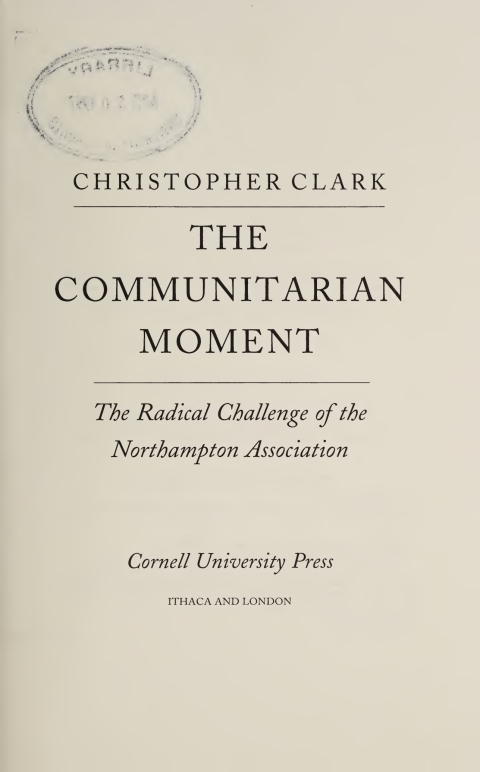 Cover image for book The Communitarian Moment