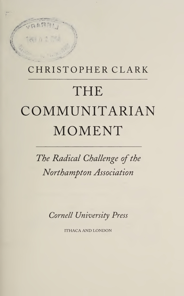 The Communitarian Moment