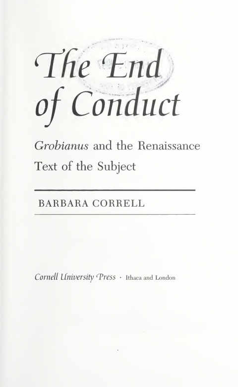 Cover image for book The End of Conduct